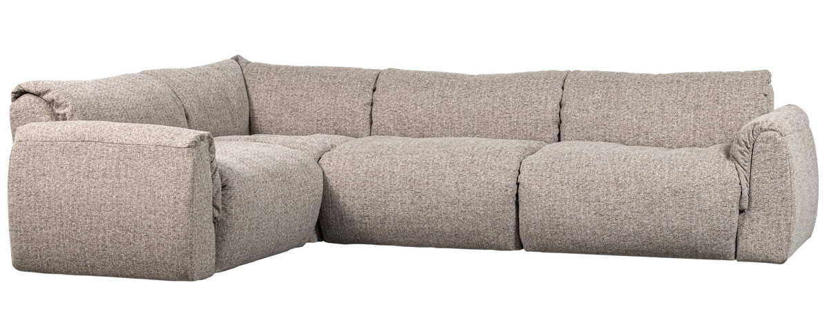woood Ecksofa BAGGY Webstoff natur melange Chaiselongue links