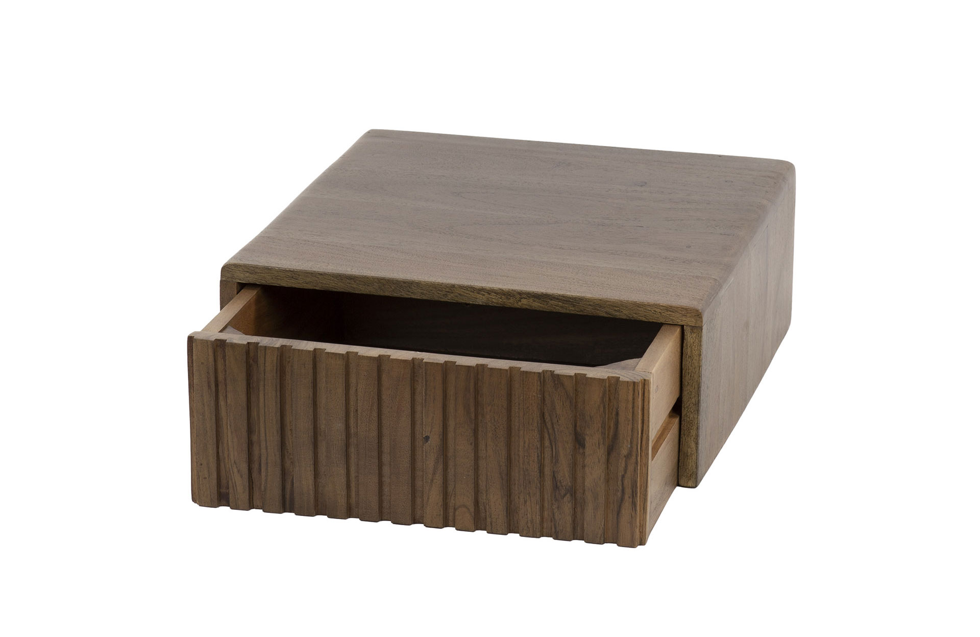 2er Set Nachtschränkchen SOUL mit Schublade Akazie Massivholz braun Nachttisch