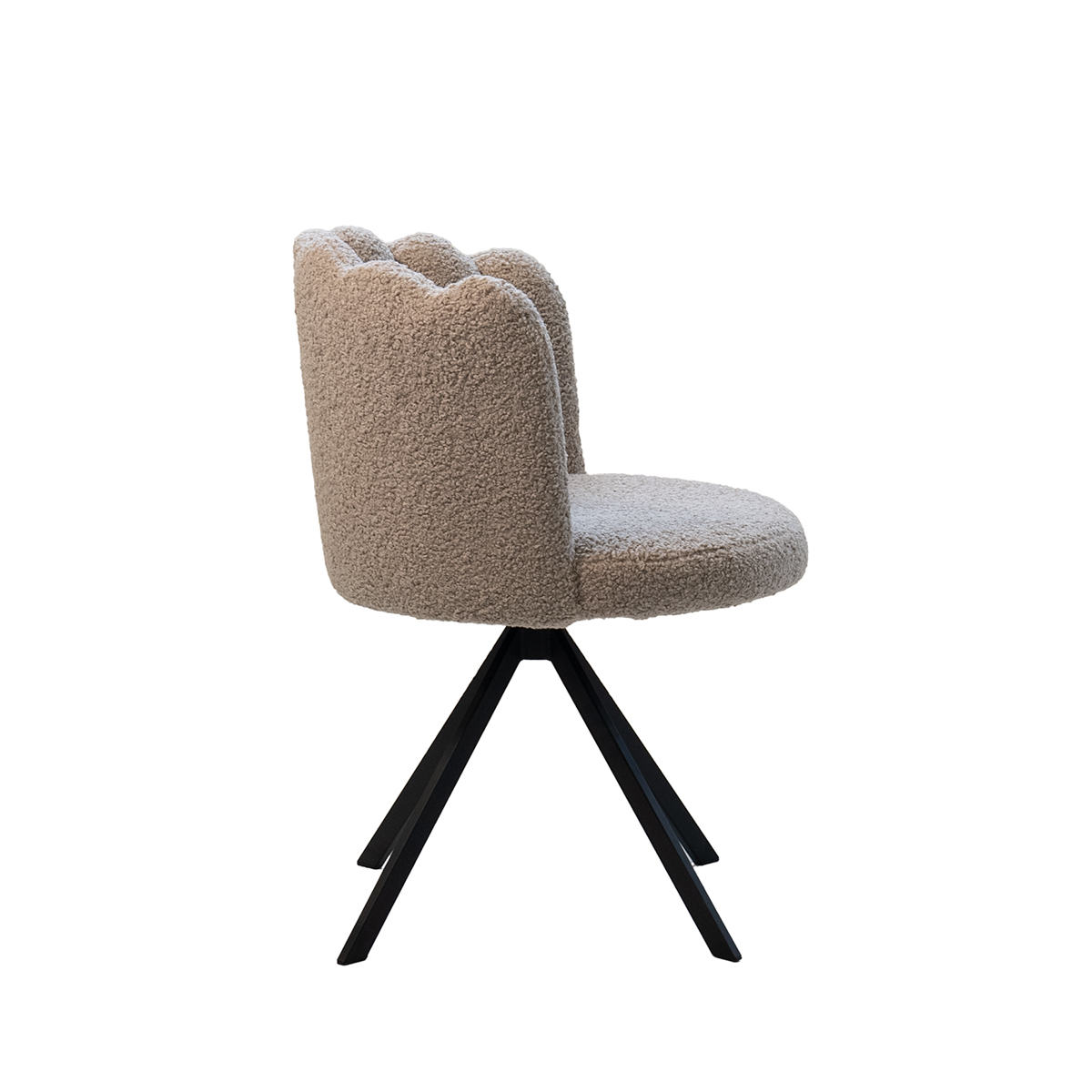 Esszimmerstuhl SABI drehbar Teddy Stoff taupe
