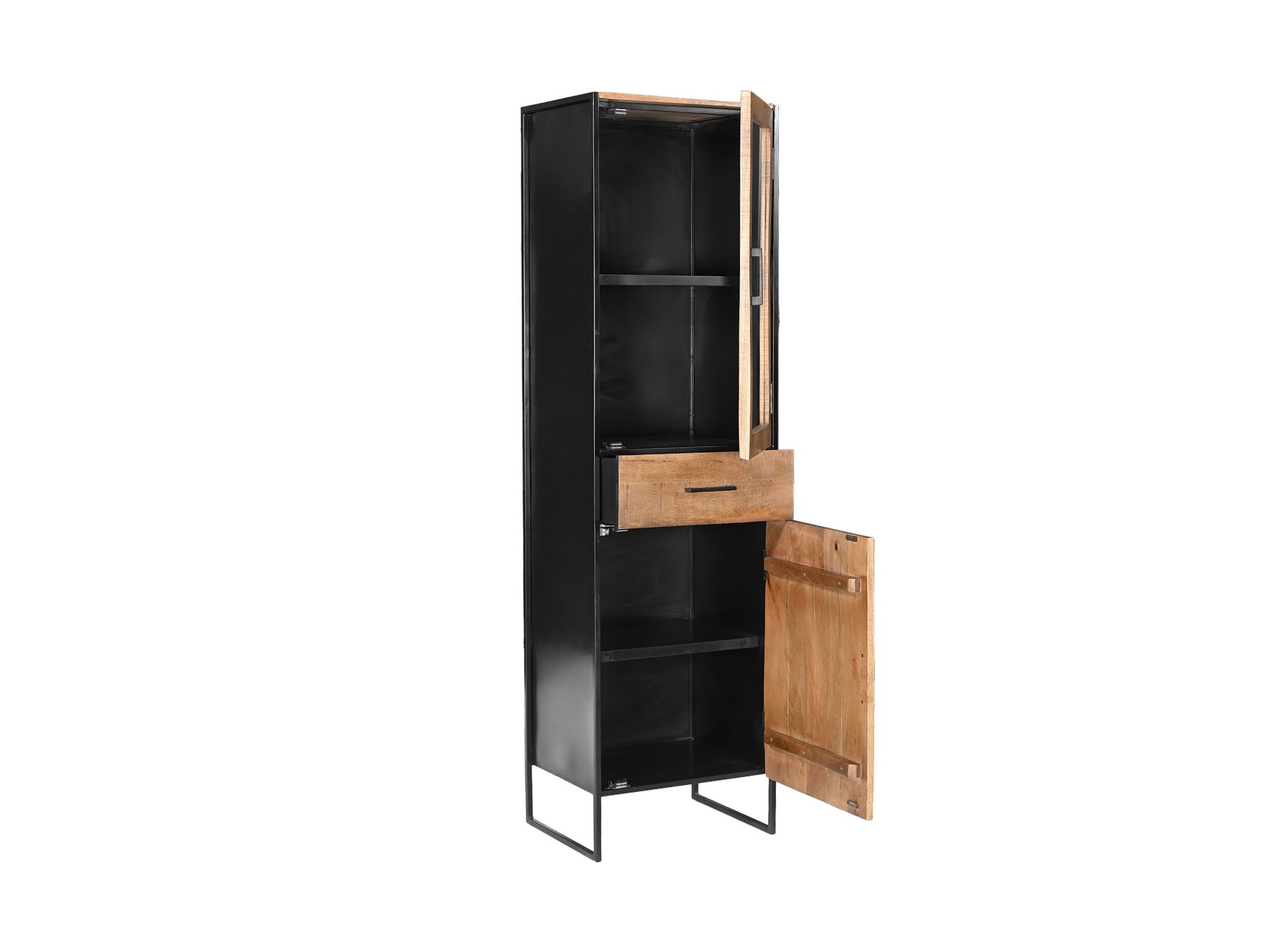Schrank Elin schmal H 180 cm Mangoholz Vitrine
