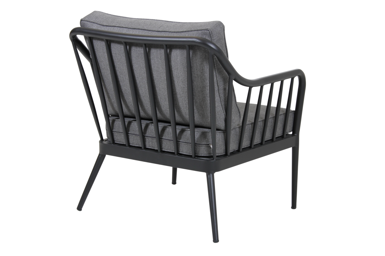 Gartensessel Gartenstuhl Coleville mit Kissen Aluminium schwarz