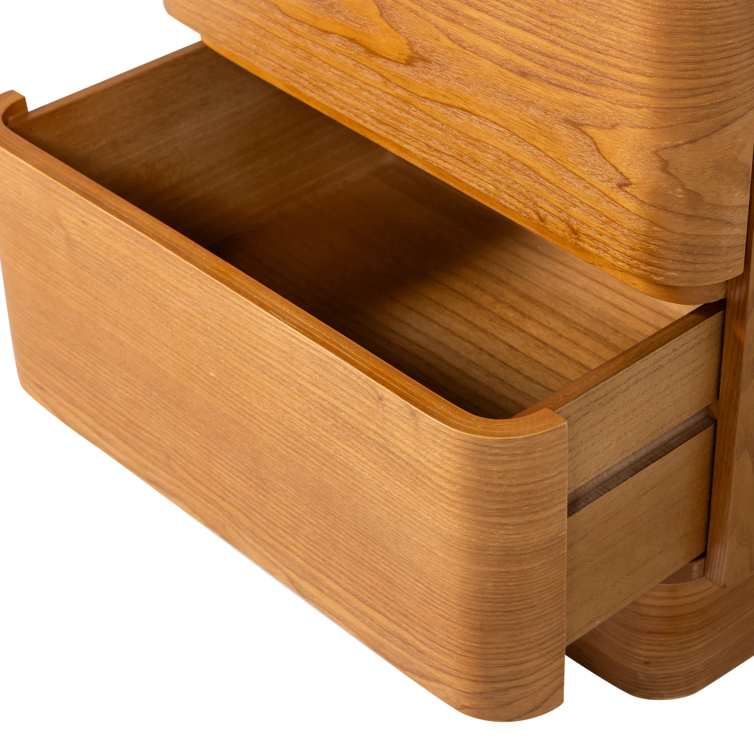 Nachtschränkchen FEJO H 43 cm mit 2 Schubladen MDF Holzdekor braun Kommode 