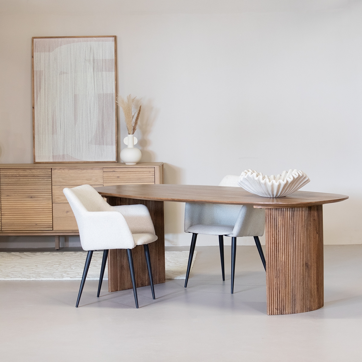Esstisch MELINE braun oval Mango Holz 220 cm