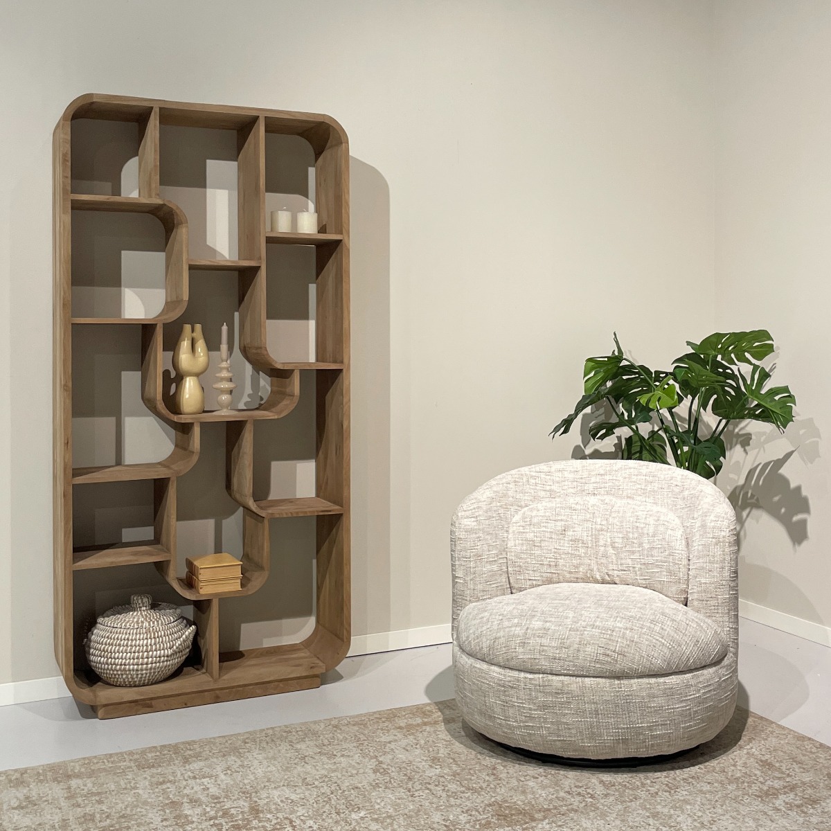 Schrank Regal Logan B 90 cm Mangoholz hellbraun