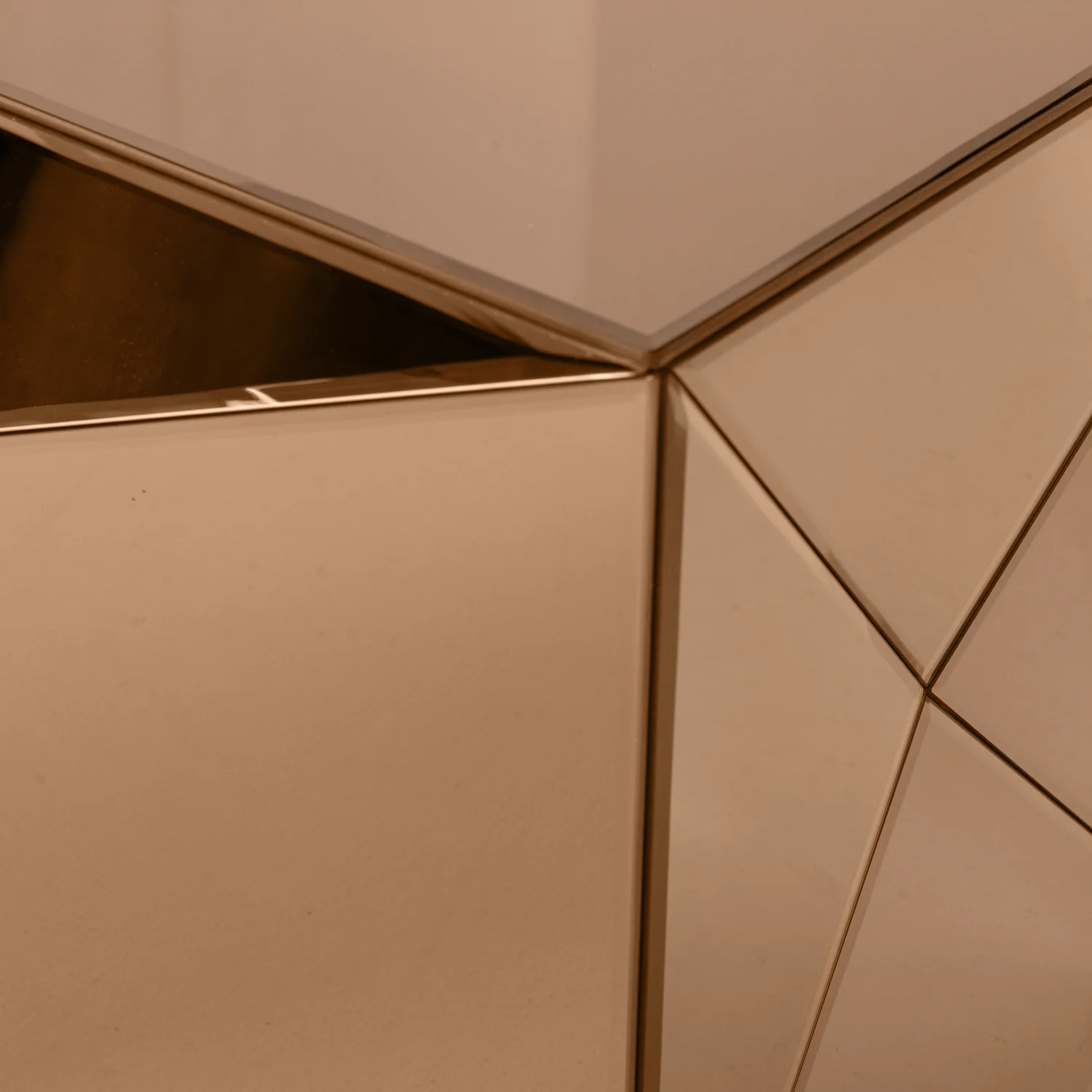 Beistelltisch MIRROX 50 x 50 cm MDF Spiegelglas