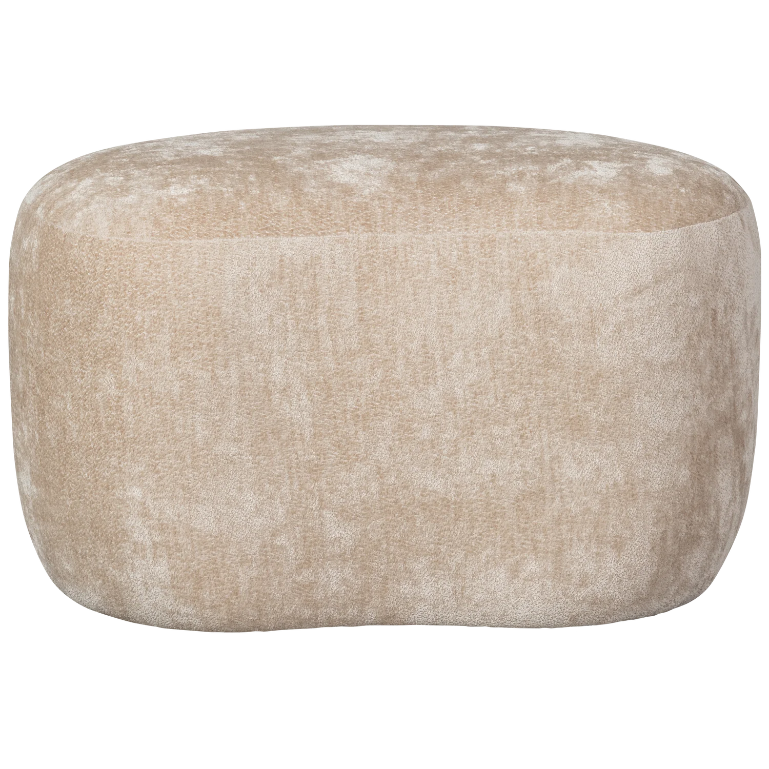 Pouf POPULAR organisch 73 x 51 cm Hocker Sitzhocker Chenillegewebe natur