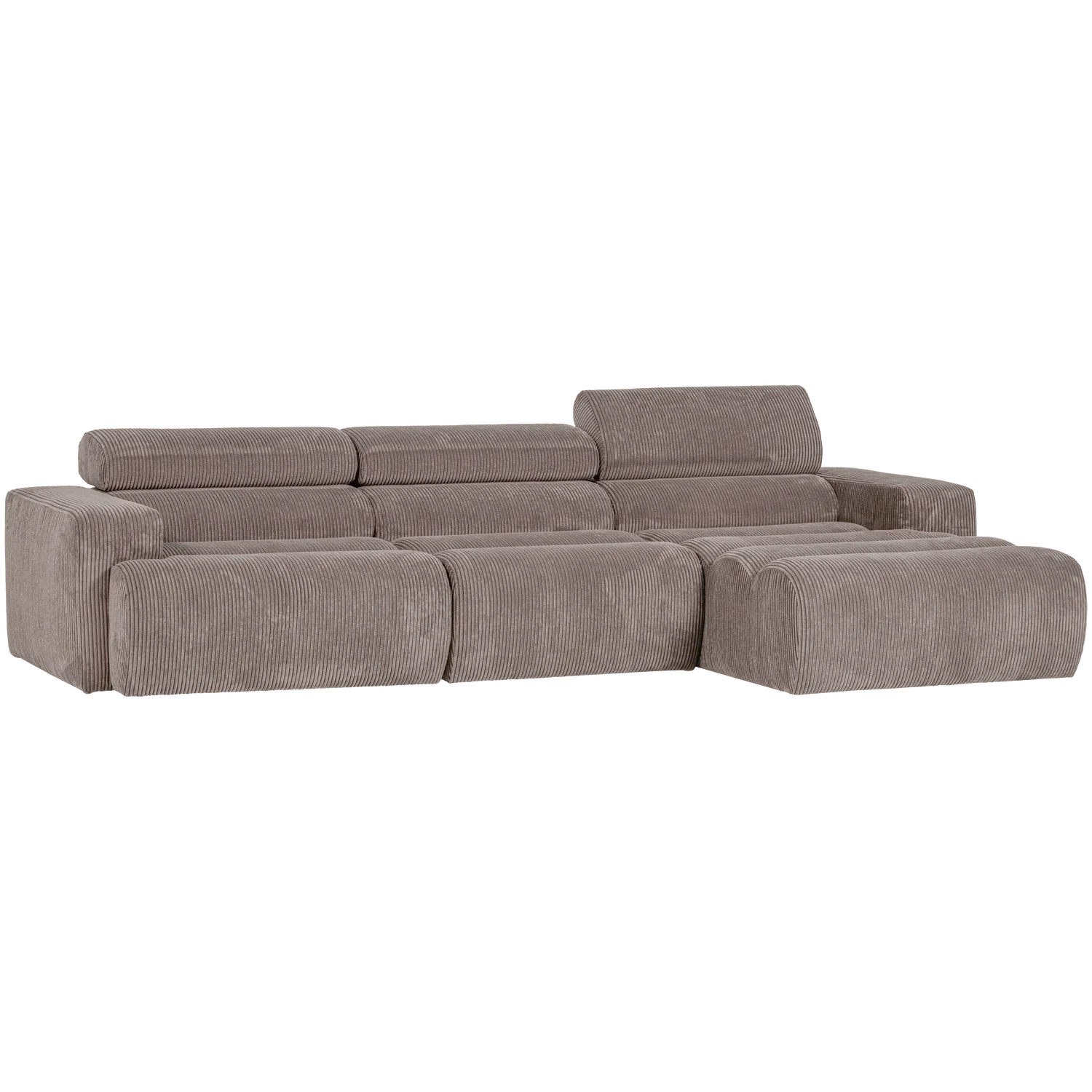 Ecksofa Sofa NOVI Bezug Rippstoff sandfarben Chaiselongue rechts