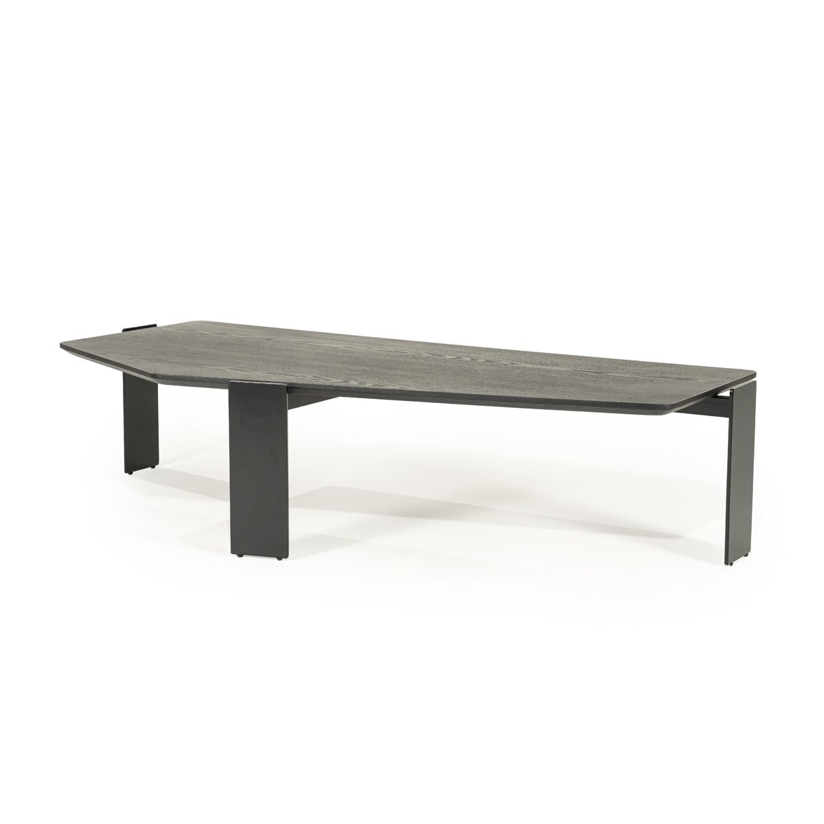 Couchtisch Robert 150 x 70 cm Eschenholz Furnier schwarz Metall 