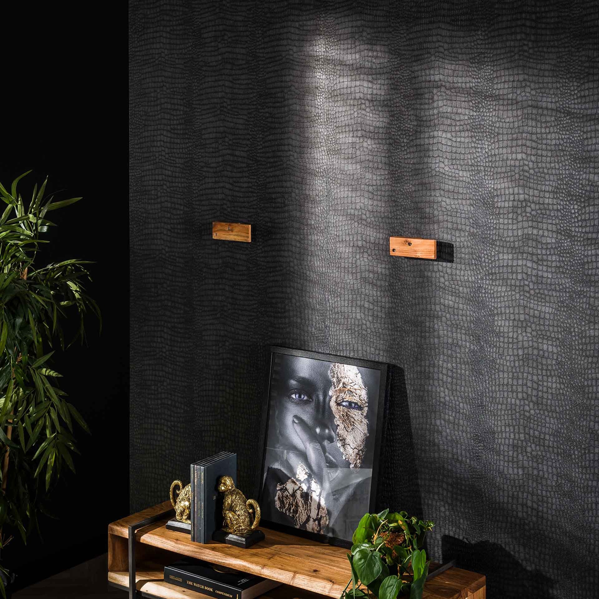 Wandregal Holzregal  Regal 150 cm Akazie mit Baumkante
