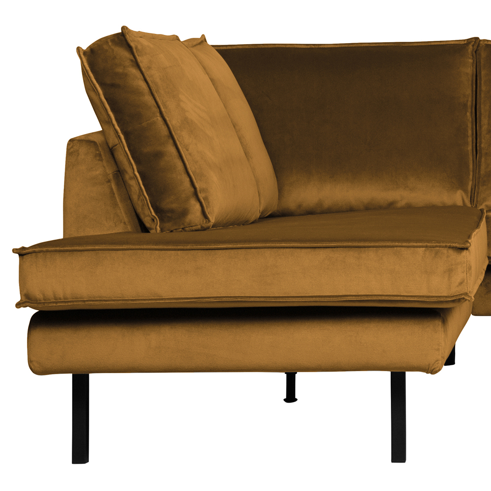 Ecksofa Rodeo Samt ocker Longchair links