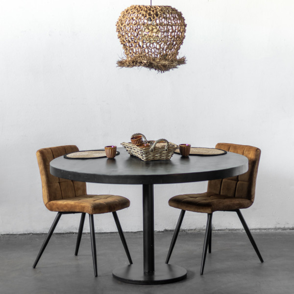 Esstisch Dinand rund Ø 110 cm schwarz Holz