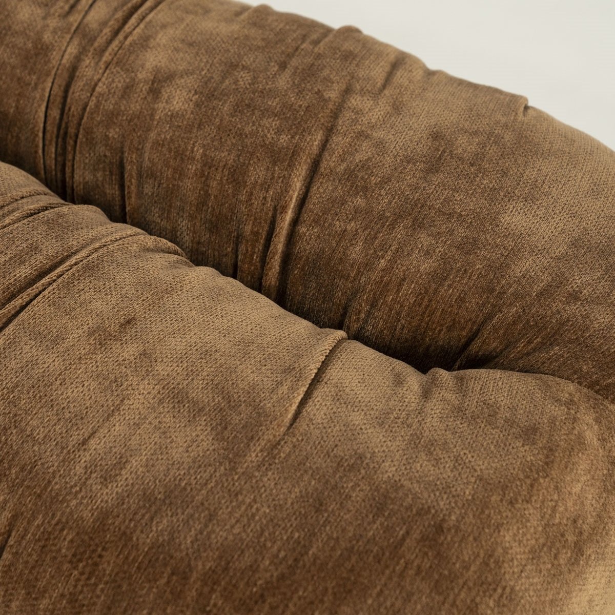 Bank Hocker Nook 160 cm Stoff senffarben Sitzbank Sitzpouf
