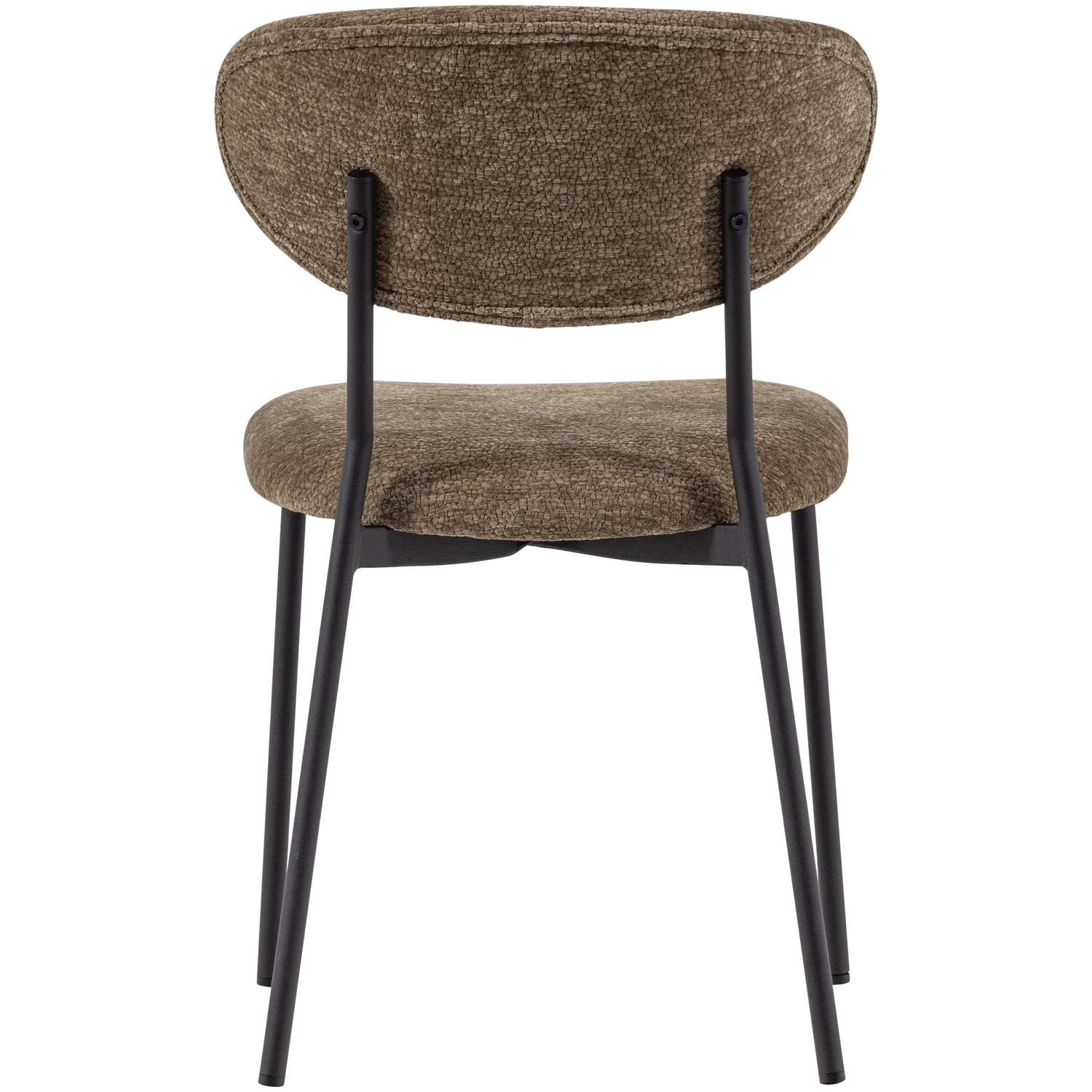 2er Set Esszimmerstuhl KJELD Struktur Chenille grün