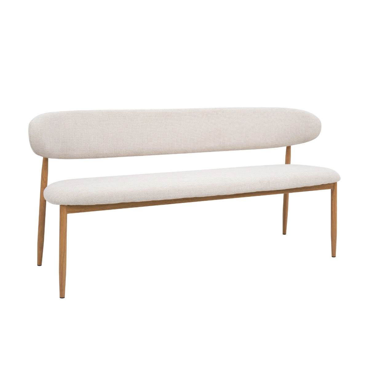 Esszimmerbank Küchenbank NOVA 160 cm Gestell natur Bezug beige