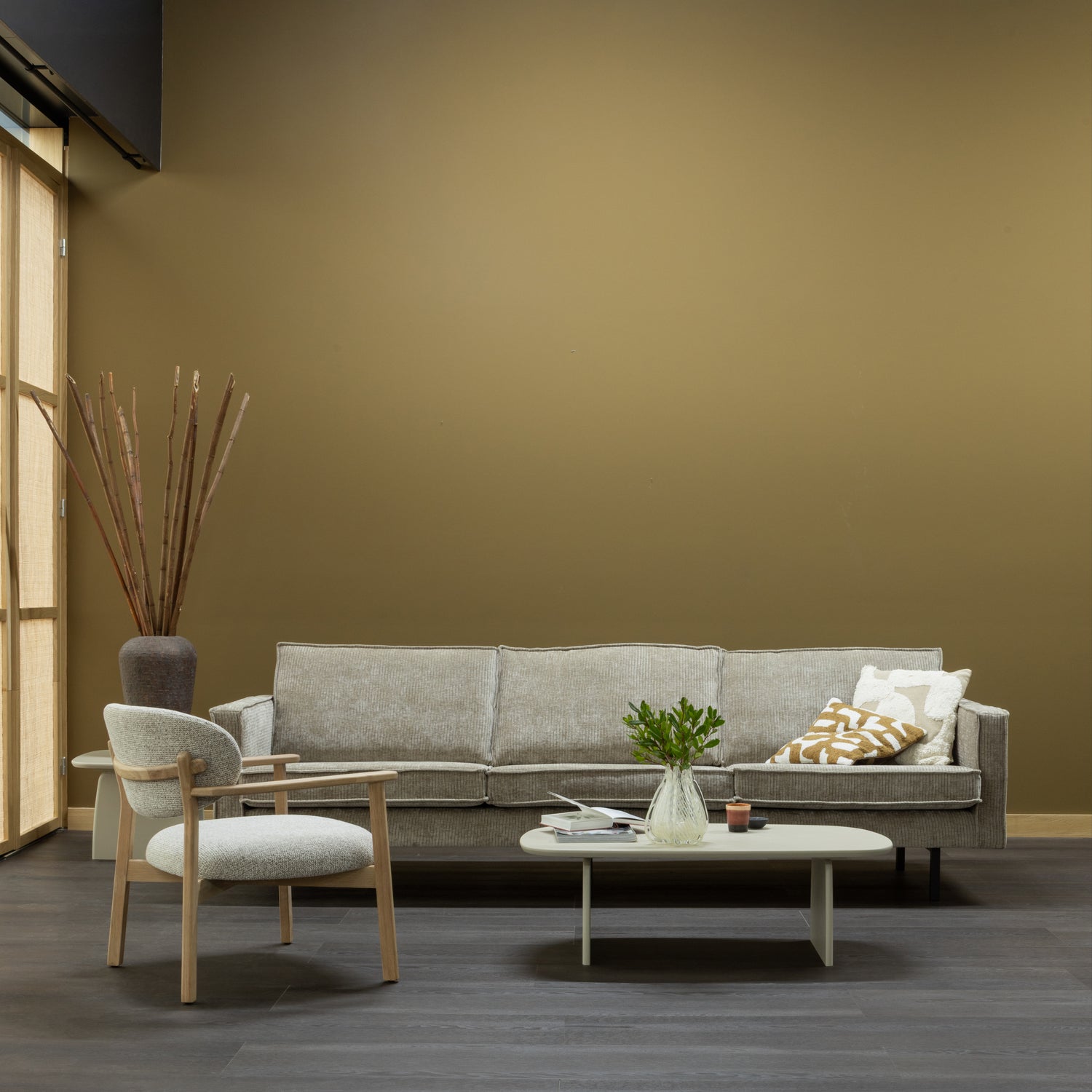 Couchtisch TABLO 110 x 60 cm Eichenholz dakargrau Sofatisch