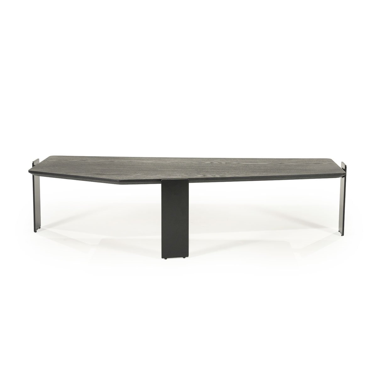 Couchtisch Robert 150 x 70 cm Eschenholz Furnier schwarz Metall 