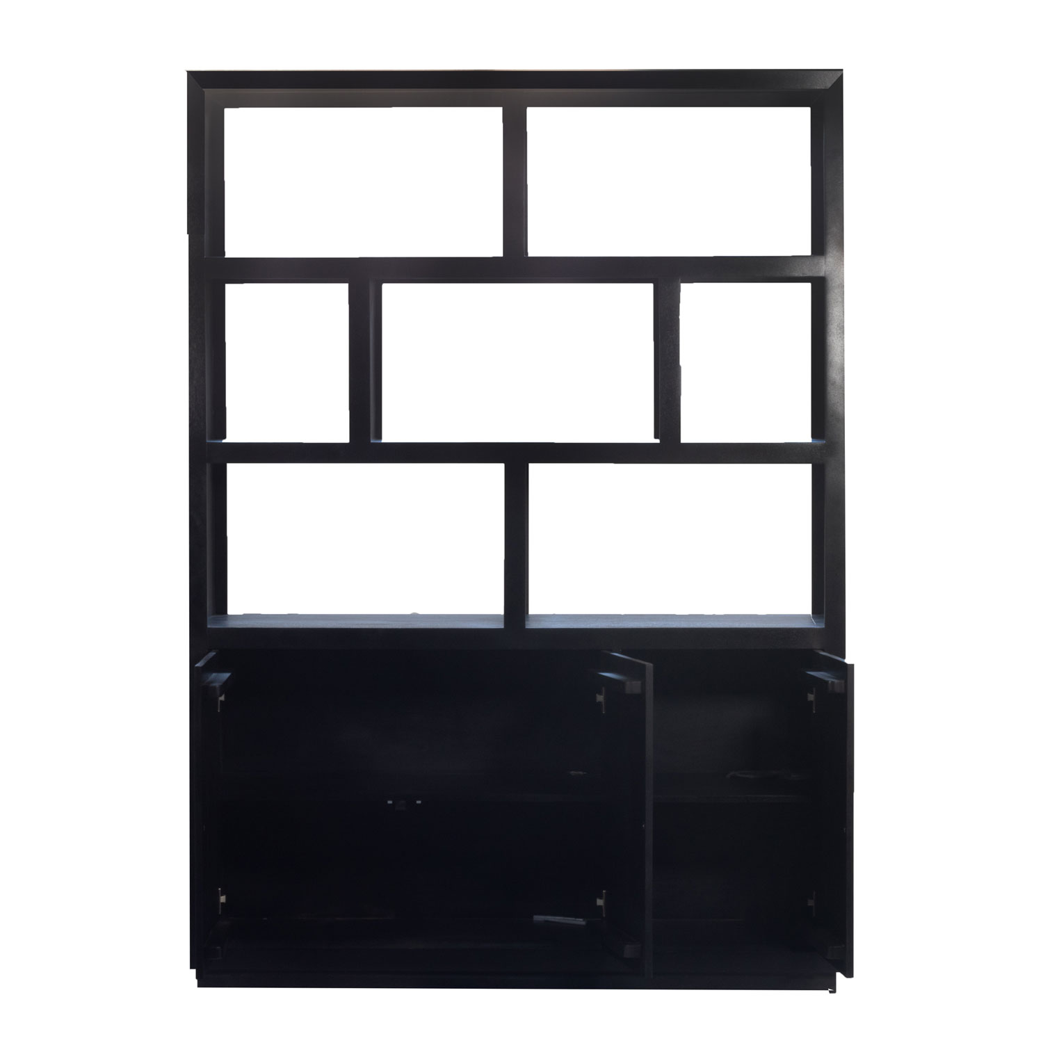 Bücherregal Regal Schrank Aura H 210 mit Mango Holz schwarz