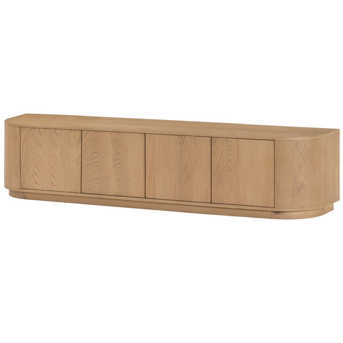 TV Möbel Lowboard Novero 220 cm Eichenholzfurnier natur