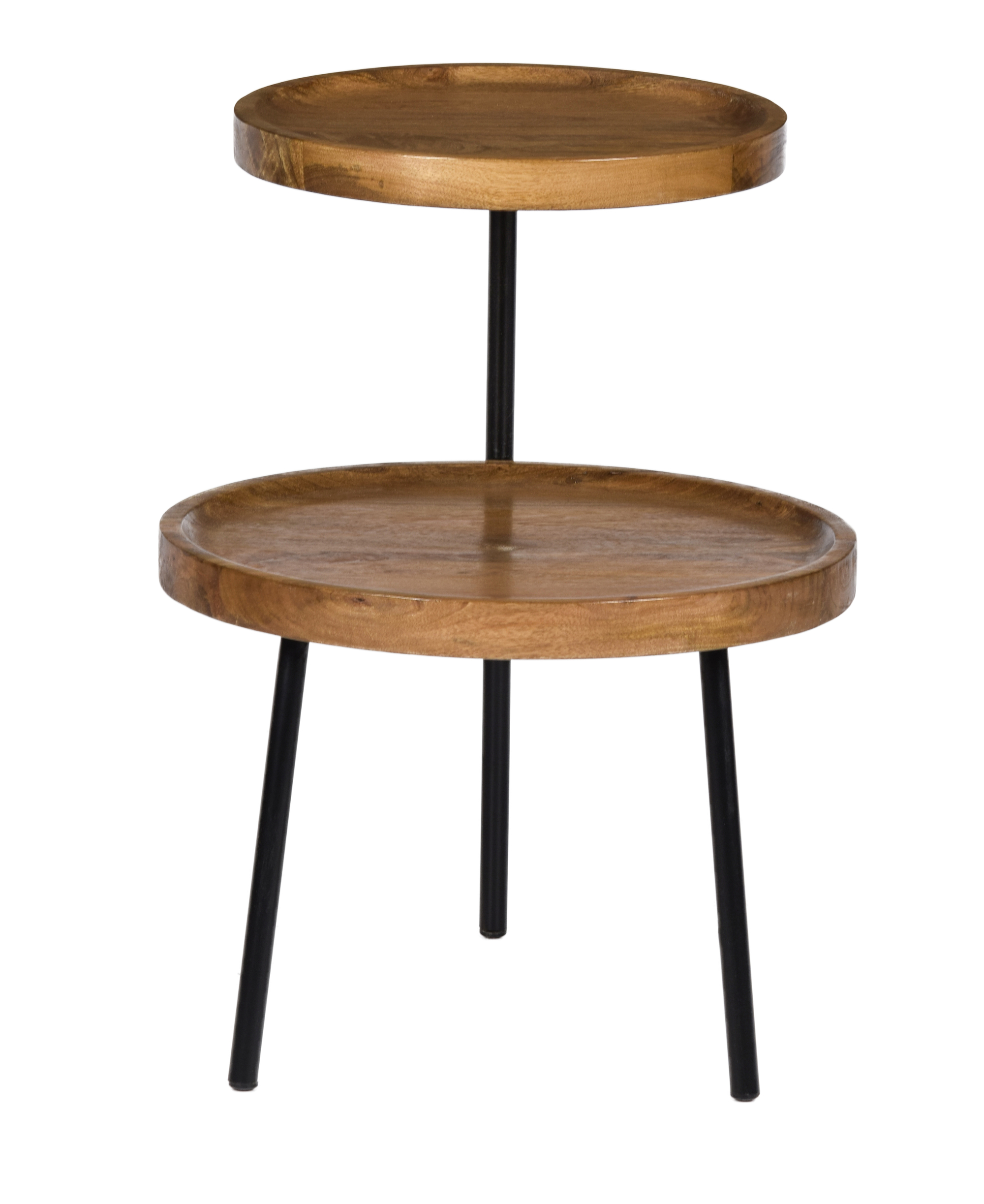 Beistelltisch Ruby rund 2 Ebenen Mangoholz 