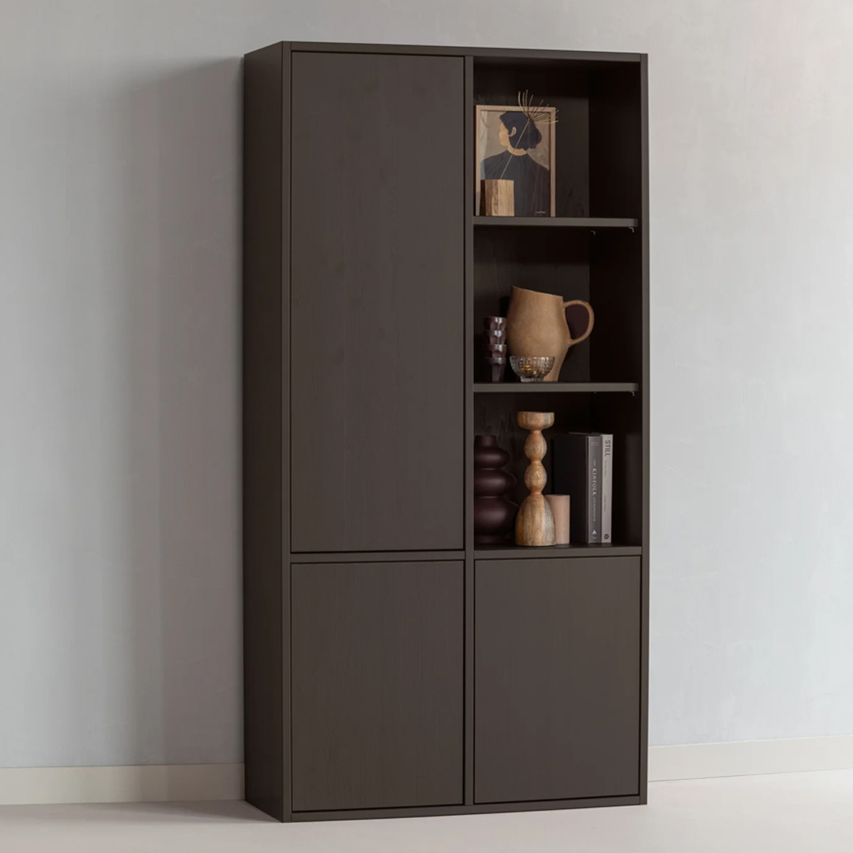 Kleiderschrank MEREL B 100 cm 3-türig Kiefernholz mittelbraun  