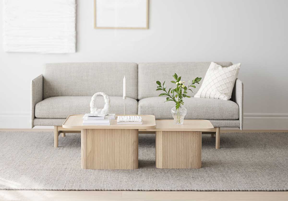 3 Sitzer Sofa HALLGERD 212 cm Stoff grau
