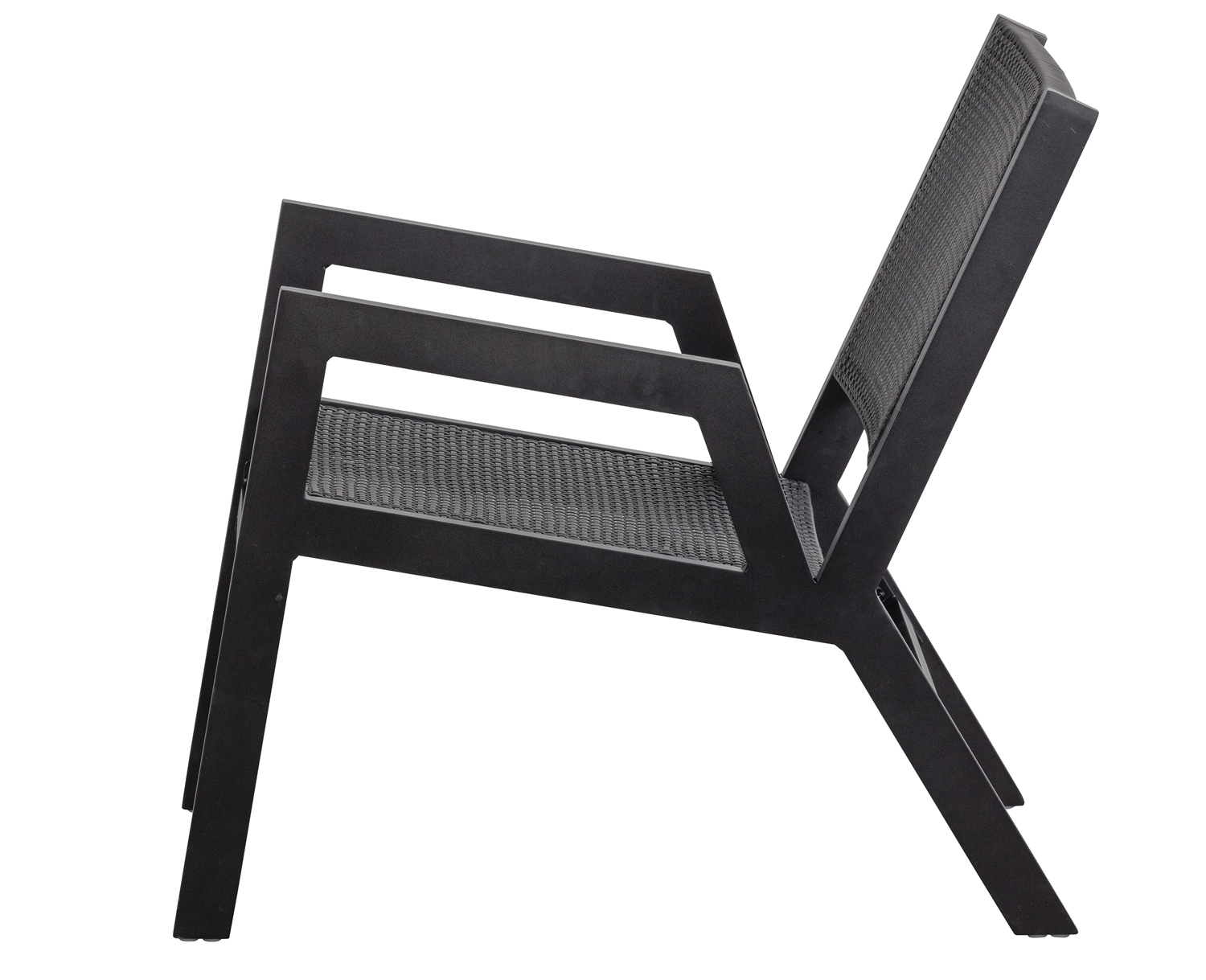 2er Set Gartenstuhl Sessel Pem Aluminium schwarz