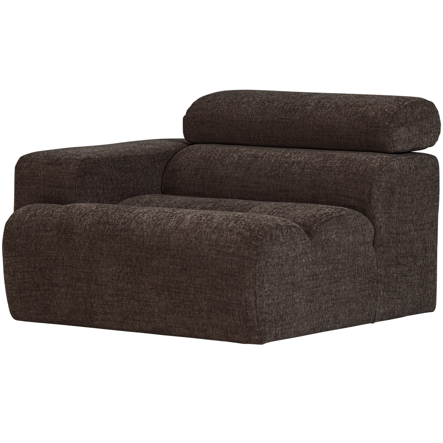 Sofaelement NOVI mit Armlehne links Element Webstoff dunkelbraun melange