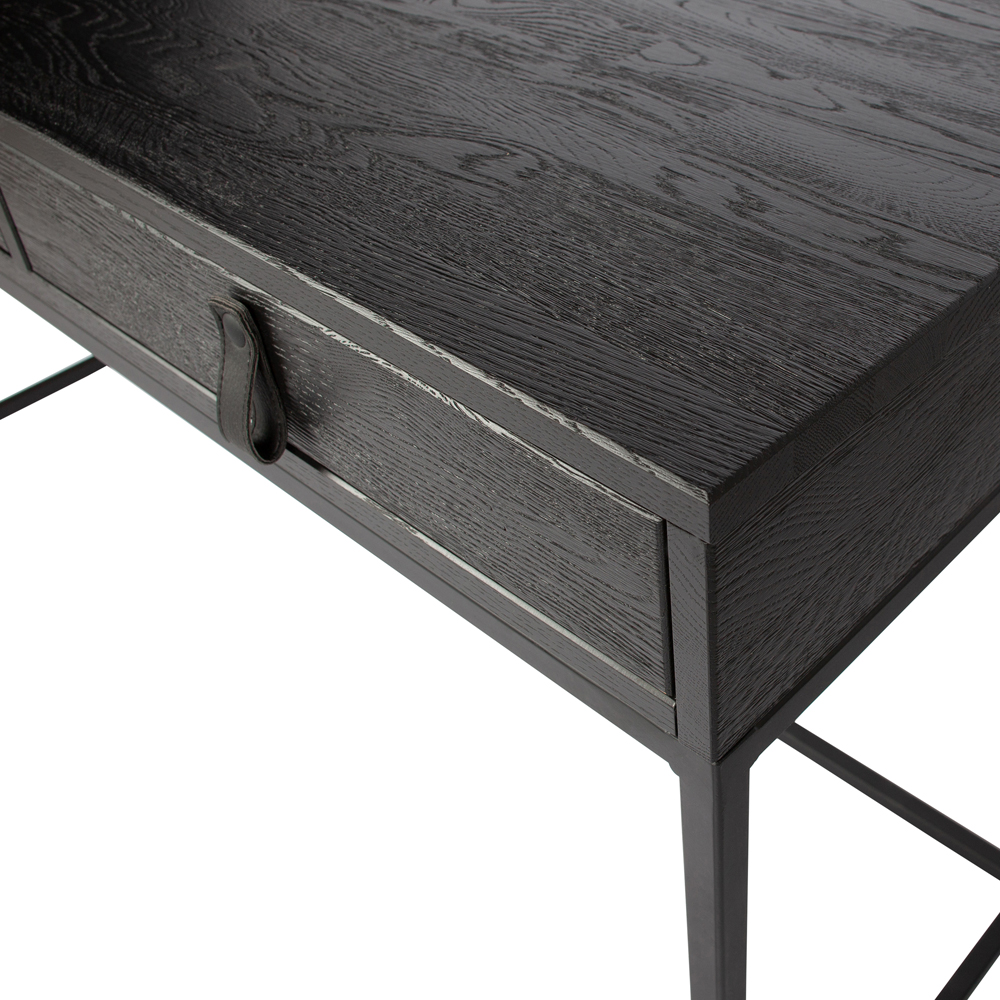 Schreibtisch Silas 140 x 44 cm Eiche Metall schwarz