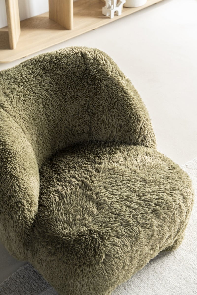 Sessel Samson Teddystoff grün Relaxsessel Fernsehsessel