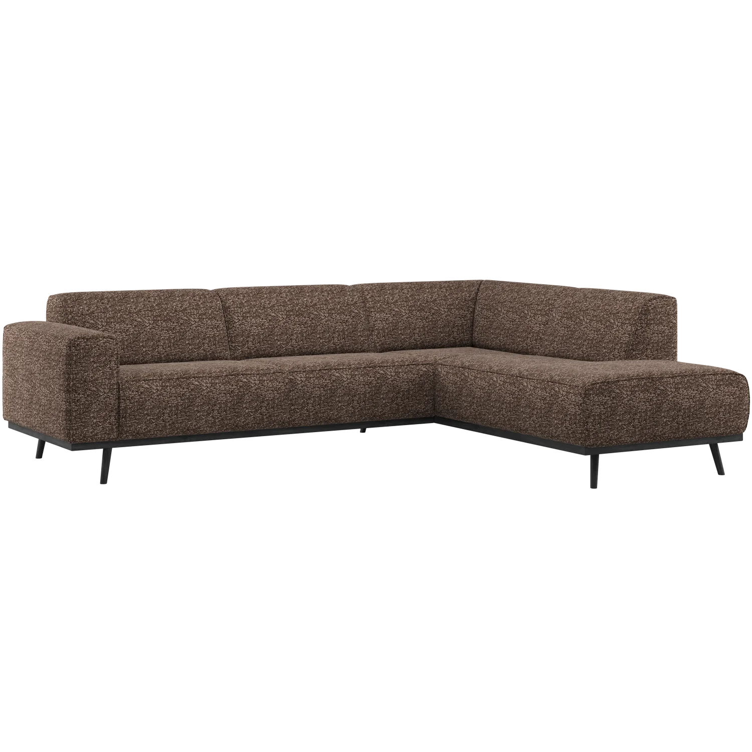 Eckgsofa STATEMENT Webstoff braun melange Longchair rechts