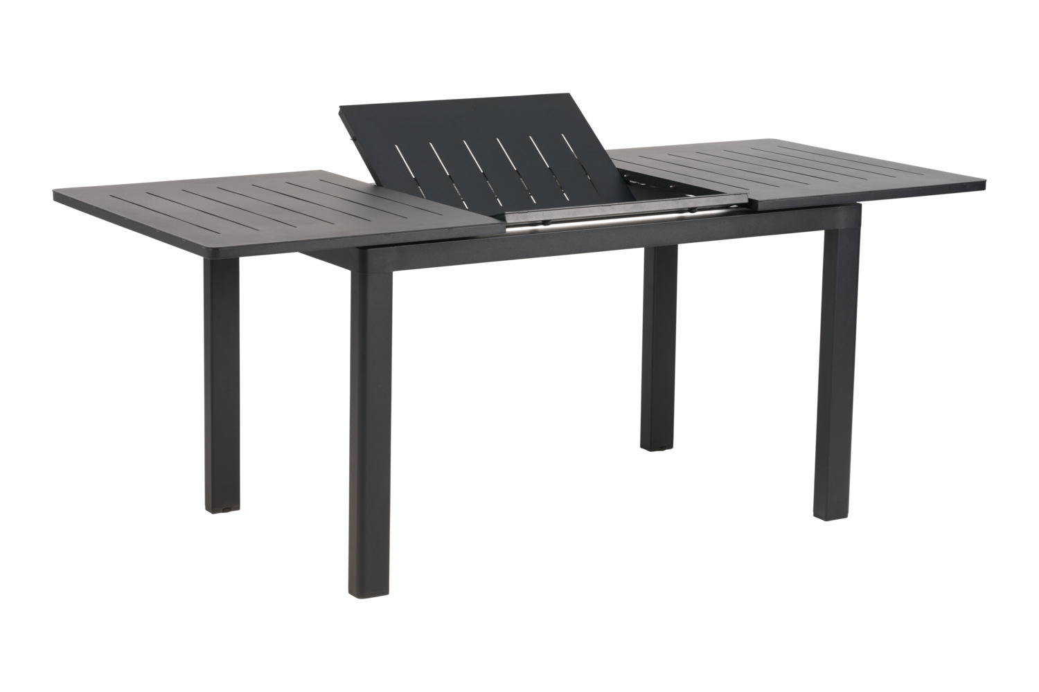 Gartentisch LOMMA schwarz ausziehbar 132 bis 192 x 80 cm Aluminium