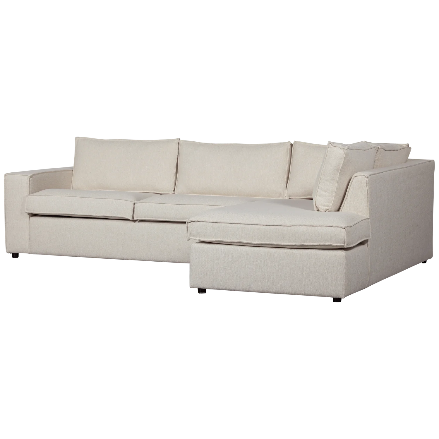 Ecksofa Sofa THOMAS Bezug Webstoff natur Chaiselongue rechts