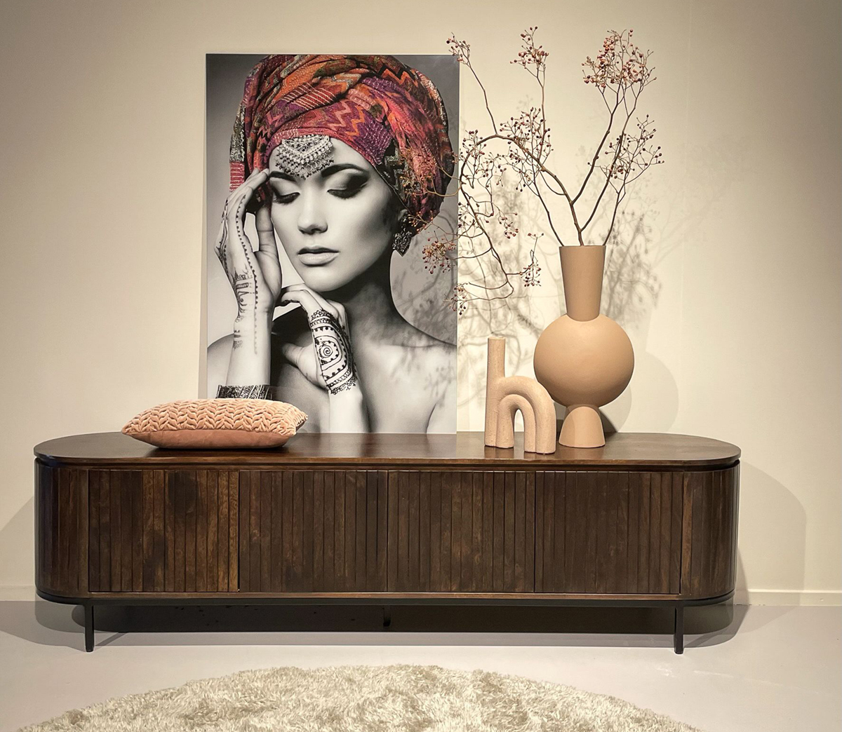 RETRO CHIC Lowboard Noor 210 cm Mangoholz