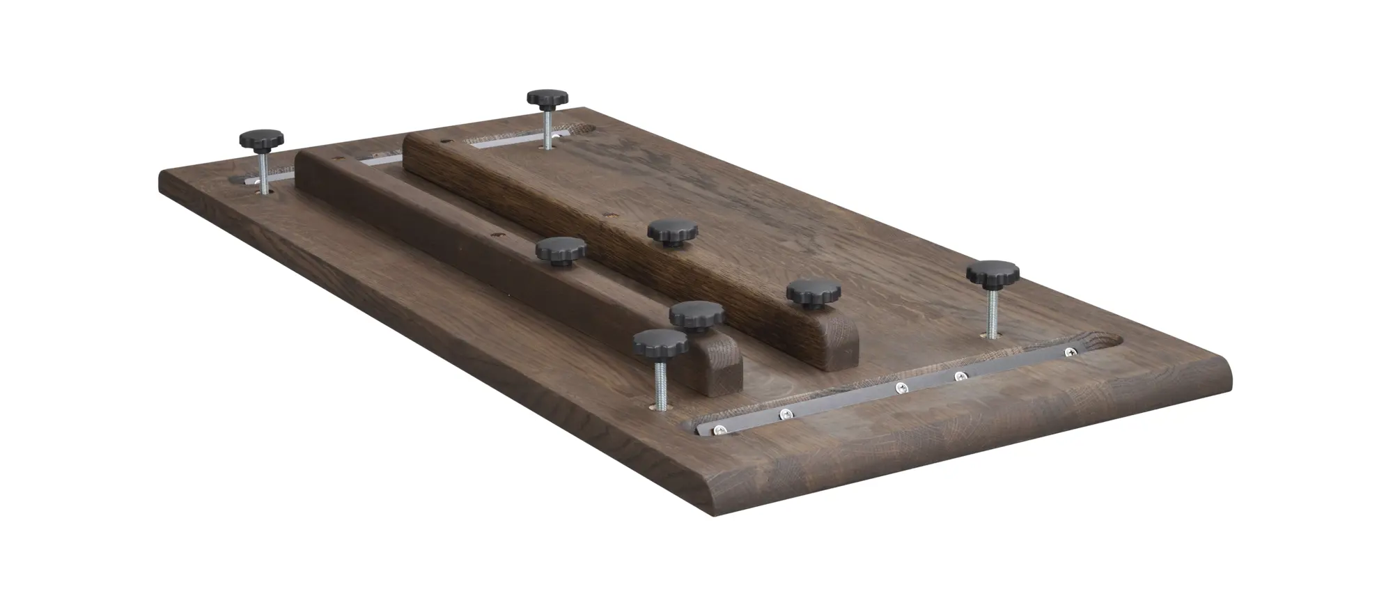 Ansteckplatte für Esstisch LAPPERON 220 x 95 Eiche auf 265 - 310 cm dunkelbraun