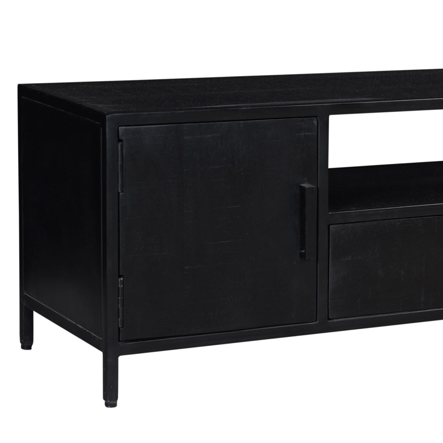 Industrie TV Möbel Kala 180 cm schwarz Mangoholz Metall Lowboard