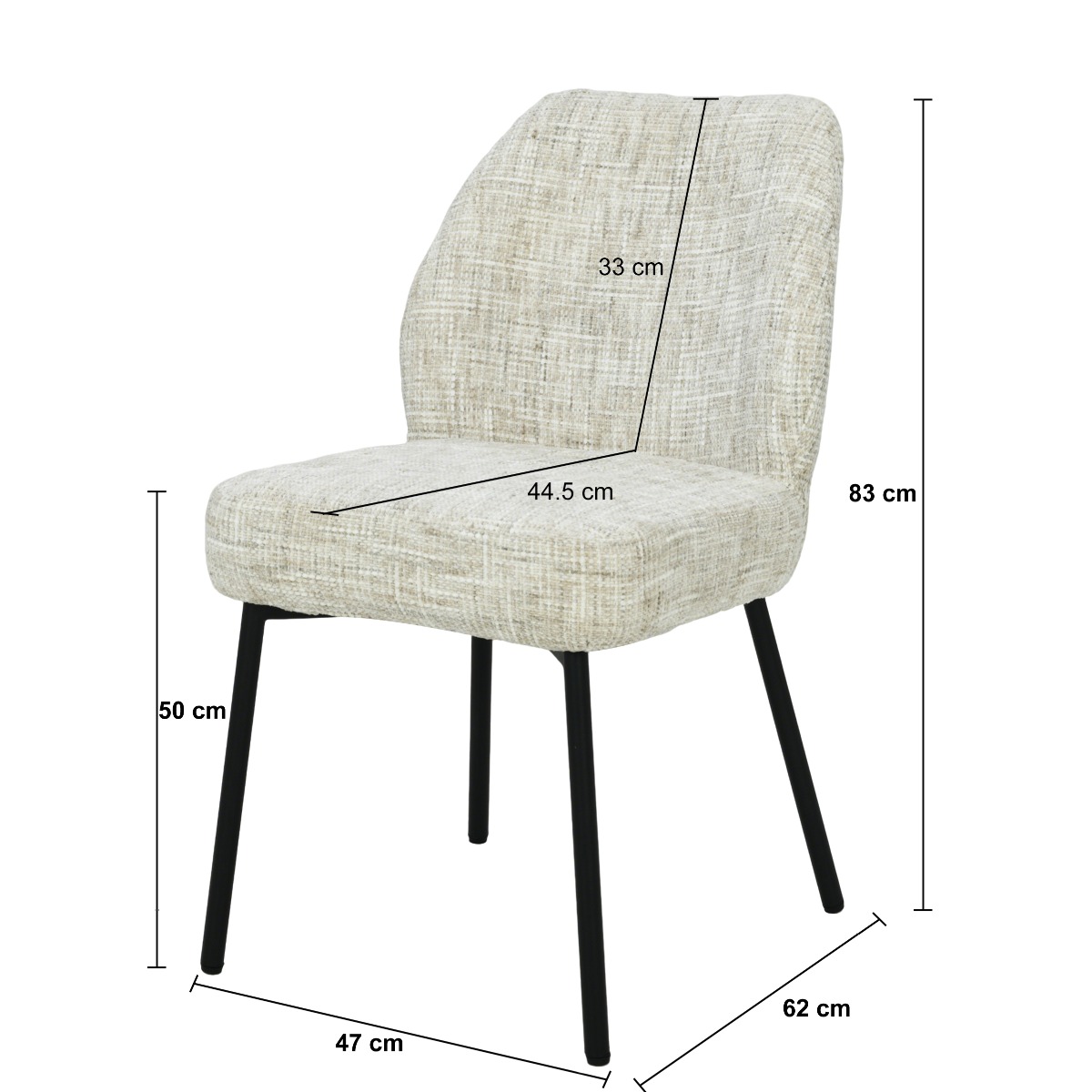 Esszimmerstuhl Tess Stuhl Stoff Cream
