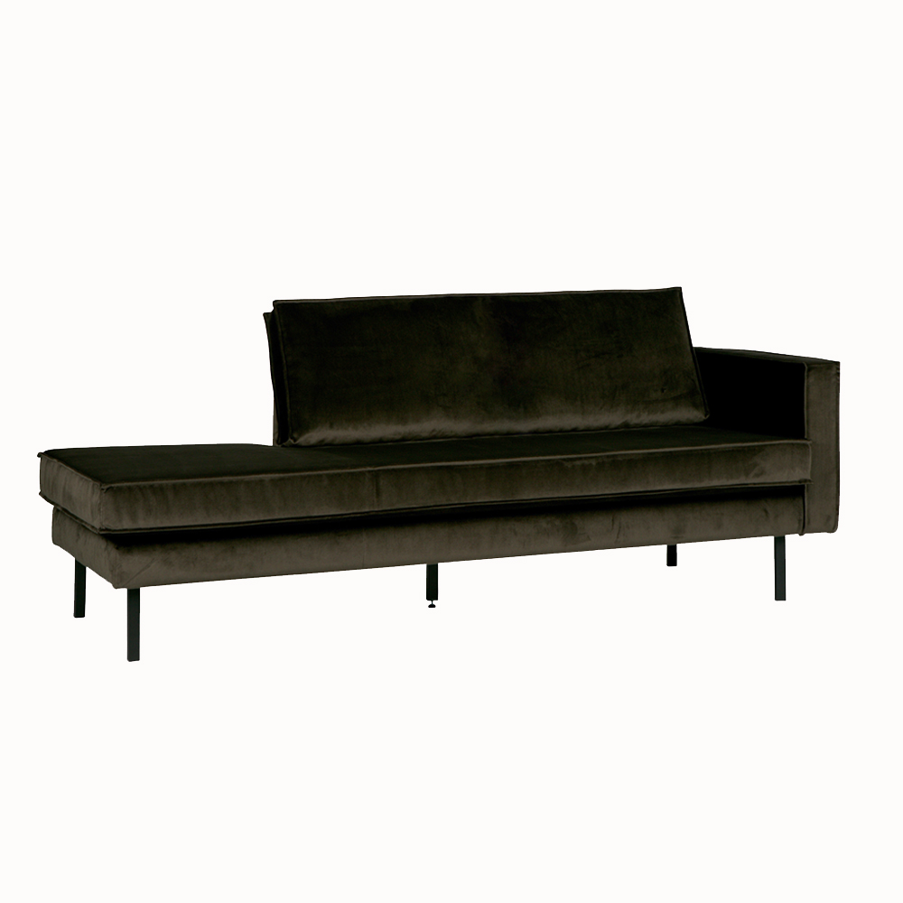 Chaiselongue Recamiere dunkelgrün Samt Rodeo