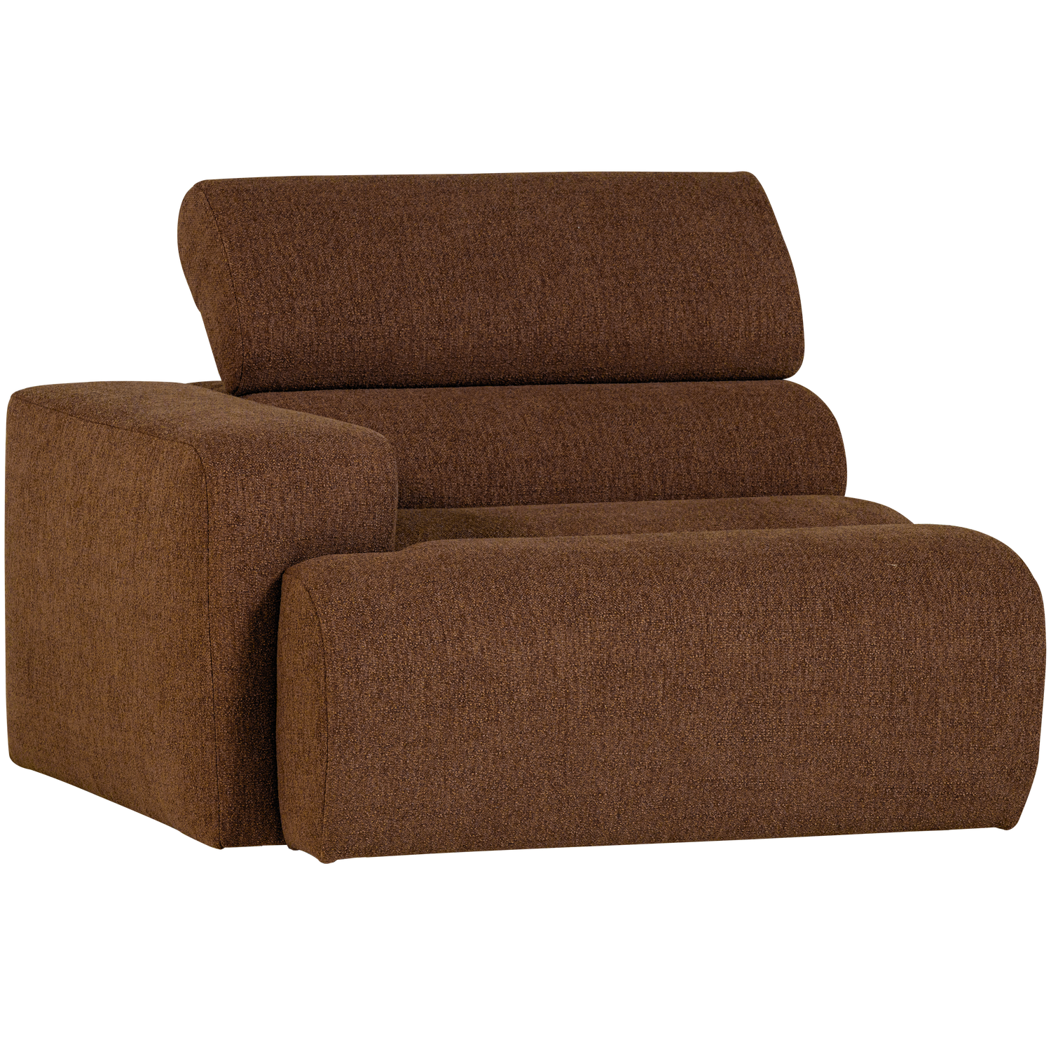 Sofaelement NOVI mit Armlehne links Element Bouclé mokkabraun