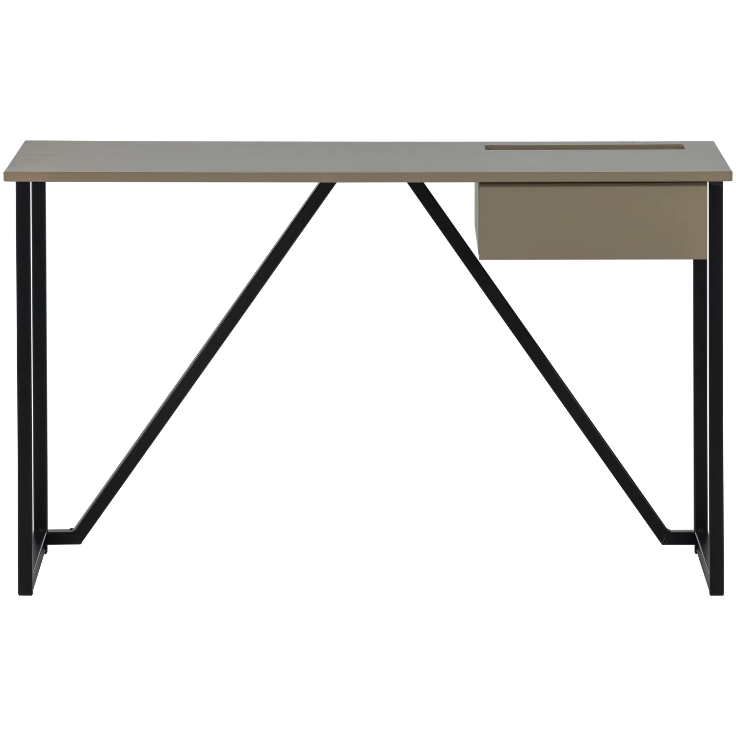 Schreibtisch NEW JULIUS Kiefernholz schlammfarben Metallgestell