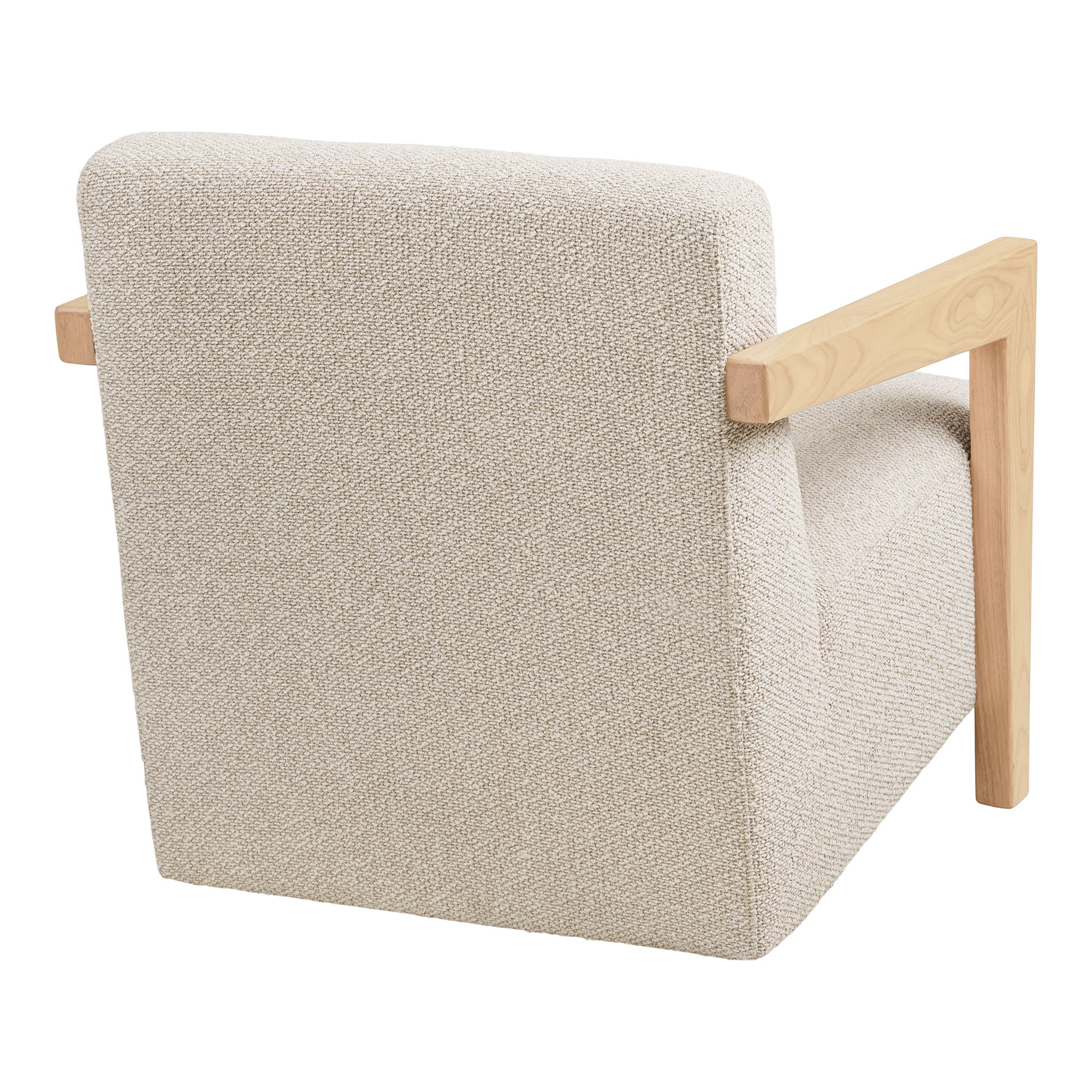 Sessel Marrakesch Stoff beige Eichengestell Relaxsessel Loungesessel