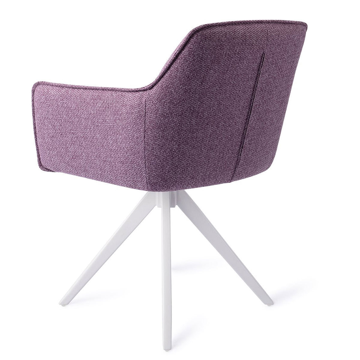 Esszimmerstuhl HOFU drehbar – Lila mit weißem Gestell