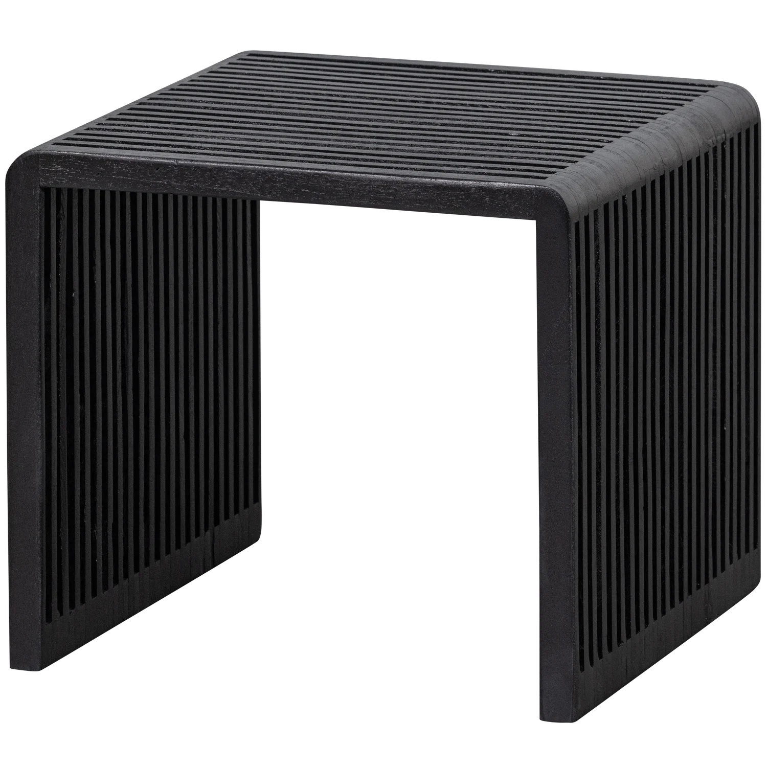 2er Set Beistelltisch WILLA recyceltem Teakholz schwarz