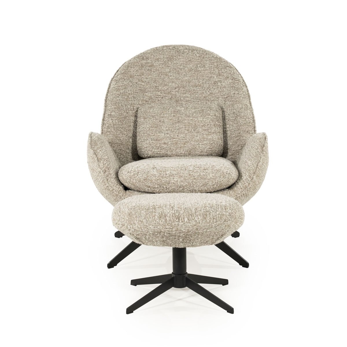 Sessel Ryan Stoff taupe mit Hocker Relaxsessel Fernsehsessel