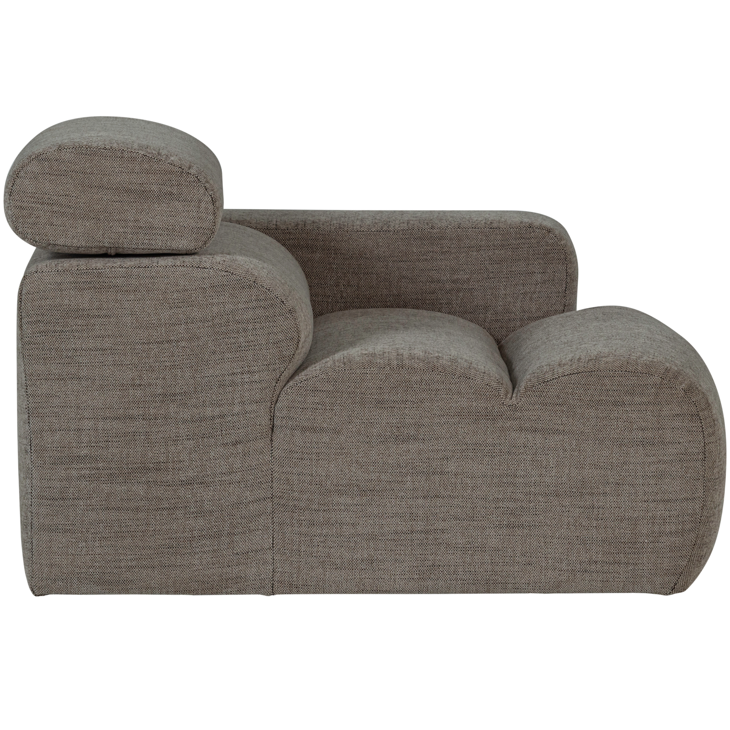 Sofaelement NOVI mit Armlehne rechts Element Webstoff grau melange