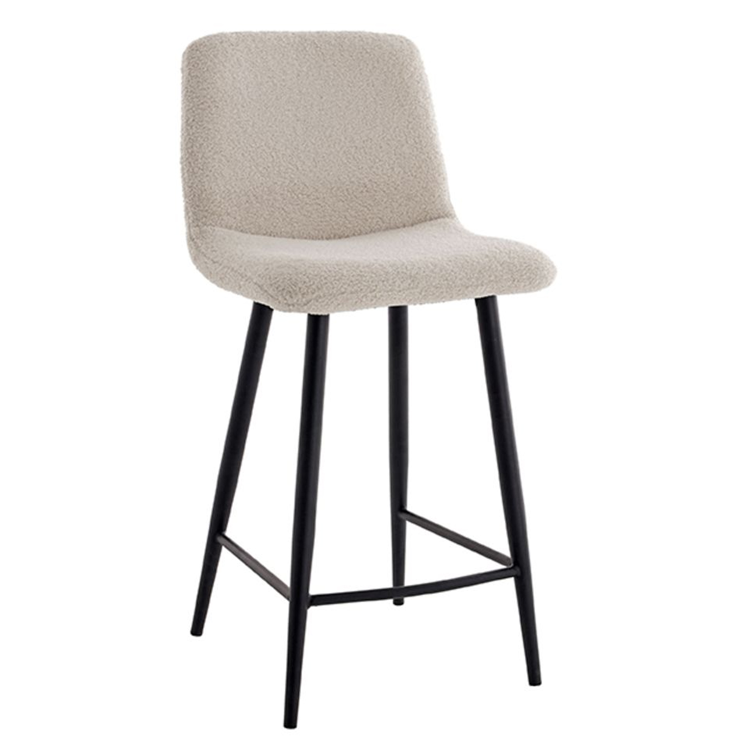 Barhocker ANOUK Teddystoff elfenbein SH 63 cm Barstuhv