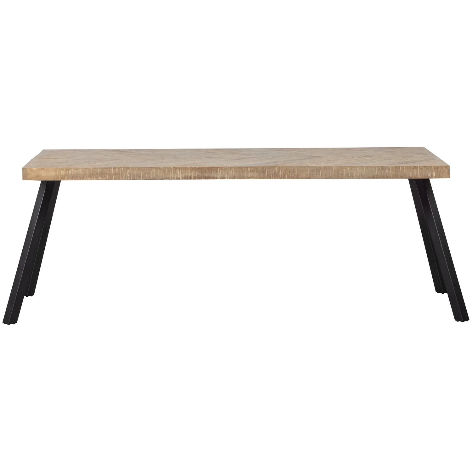 Esstisch TABLO SQUARE Legs 200 x 90 cm Mangoholz Fischgrätenmuster white wash