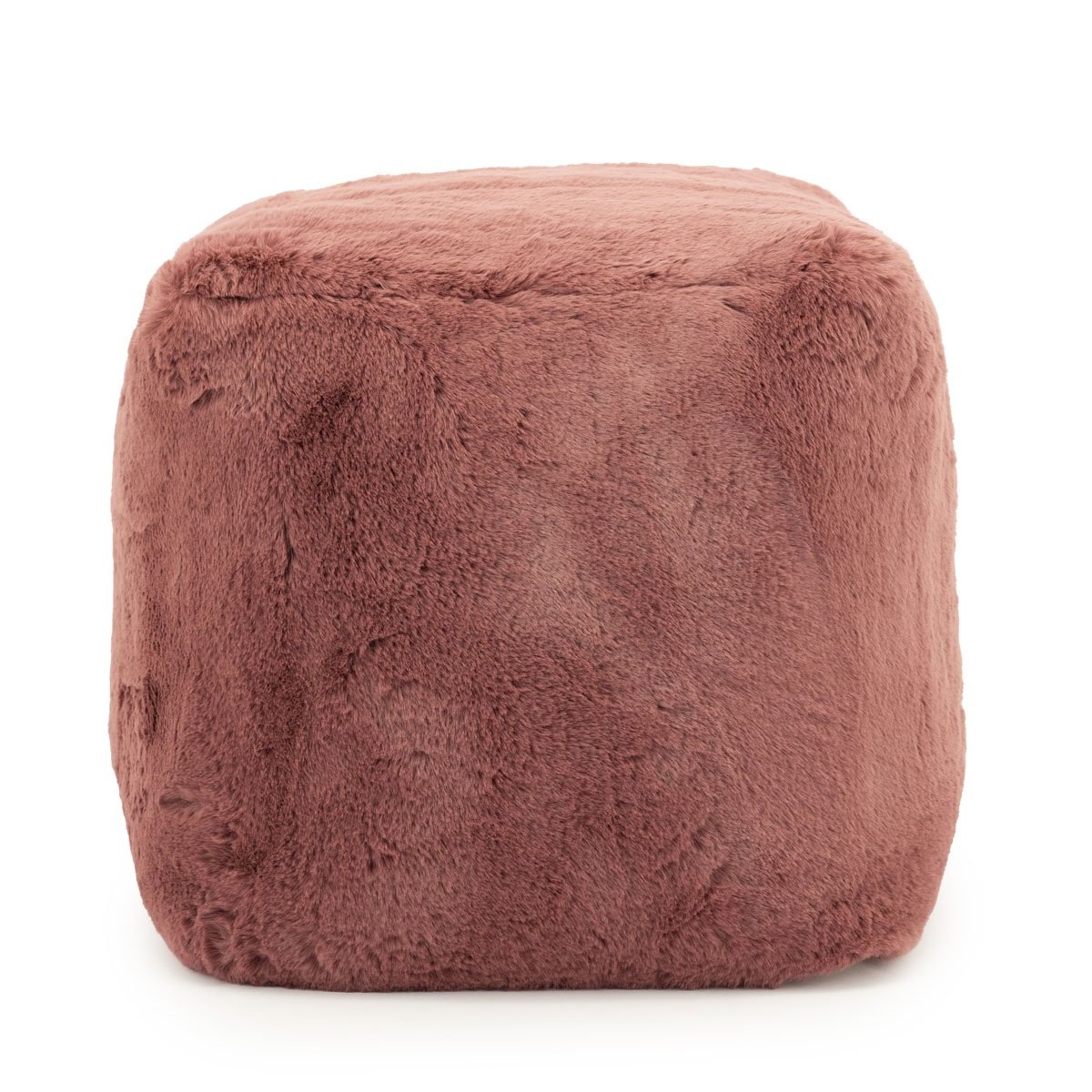Pouf Sitzhocker Mosa H 45 cm Teddystoff burgundy 
