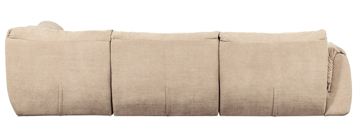 woood Ecksofa BAGGY Webstoff chenille sandfarben Chaiselongue rechts