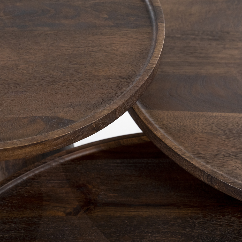 Couchtisch Ron rund Ø 66 cm Mango Holz braun