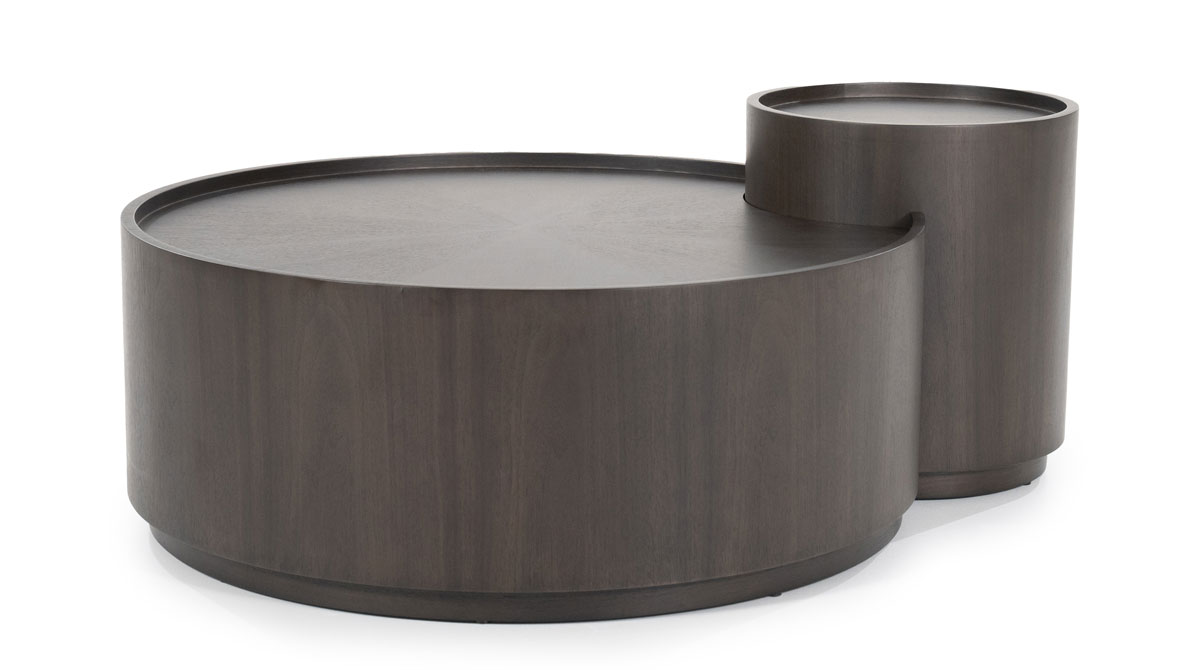 2er Set Couchtisch Max Wallnuss Furnier dunkelbraun